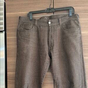 Men’s Canali Houndstooth Trousers in Brown and Black